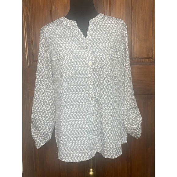 Notations Black & White Design Womens Blouse, Day or Evening Wear - Size PXL - Picture 2 of 6